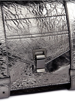 Detail View - Click To Enlarge - PROENZA SCHOULER - 'PS1' medium metallic crinkled leather satchel