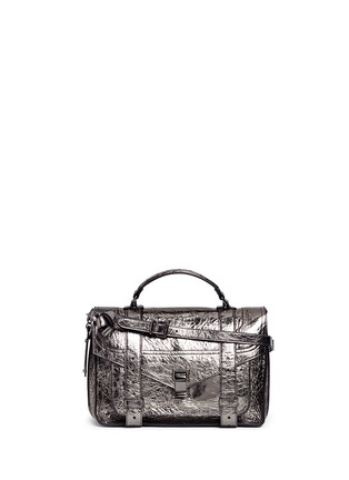 Main View - Click To Enlarge - PROENZA SCHOULER - 'PS1' medium metallic crinkled leather satchel