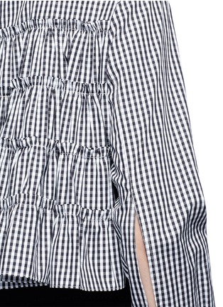 Detail View - Click To Enlarge - ANAÏS JOURDEN - Gingham check gathered cropped shirt