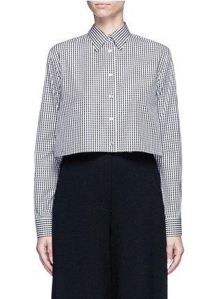 Main View - Click To Enlarge - ANAÏS JOURDEN - Gingham check gathered cropped shirt