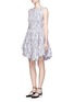 Figure View - Click To Enlarge - ANAÏS JOURDEN - Floral jacquard gathered chenille dress