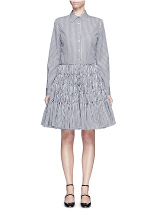 Main View - Click To Enlarge - ANAÏS JOURDEN - Gingham check gathered shirt dress