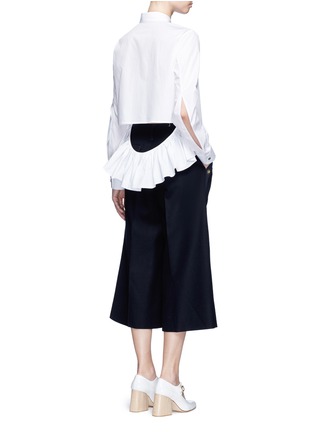 Figure View - Click To Enlarge - ANAÏS JOURDEN - Cutout ruffle cotton shirt