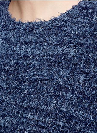 Detail View - Click To Enlarge - ANAÏS JOURDEN - 'Lacca' frayed cotton-linen sweater