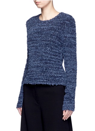 Front View - Click To Enlarge - ANAÏS JOURDEN - 'Lacca' frayed cotton-linen sweater