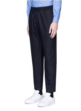 Front View - Click To Enlarge - BARENA - Wool flannel jogging pants