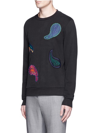 Front View - Click To Enlarge - PAUL SMITH - Paisley patch sweatshirt