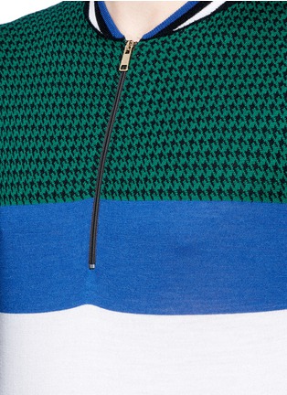 Detail View - Click To Enlarge - PAUL SMITH - Merino wool-silk houndstooth knit sweater