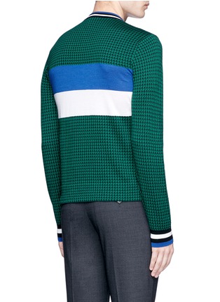 Back View - Click To Enlarge - PAUL SMITH - Merino wool-silk houndstooth knit sweater