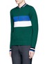Front View - Click To Enlarge - PAUL SMITH - Merino wool-silk houndstooth knit sweater
