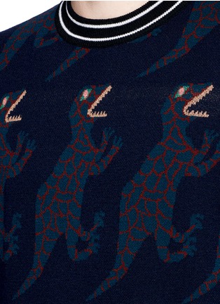 Detail View - Click To Enlarge - PAUL SMITH - Dinosaur intarsia wool-silk sweater