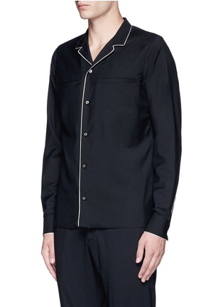 Front View - Click To Enlarge - VALENTINO GARAVANI - Wool-Mohair pyjama shirt