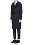 Front View - Click To Enlarge - VALENTINO GARAVANI - 'Rockstud Untitled 01' double breasted trench coat