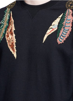 Detail View - Click To Enlarge - VALENTINO GARAVANI - Feather embroidered sweatshirt