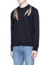 Front View - Click To Enlarge - VALENTINO GARAVANI - Feather embroidered sweatshirt