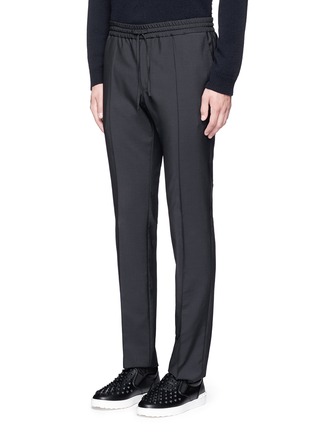 Front View - Click To Enlarge - VALENTINO GARAVANI - Tailored wool-Mohair jogging pants