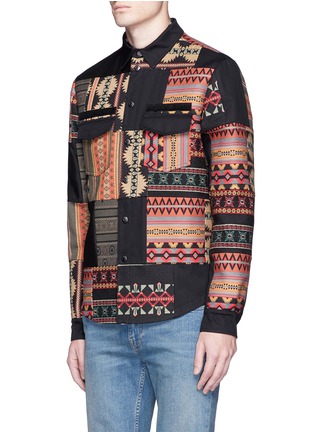 Front View - Click To Enlarge - VALENTINO GARAVANI - Tribal patchwork shirt jacket