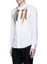 Front View - Click To Enlarge - VALENTINO GARAVANI - Feather embroidered poplin shirt