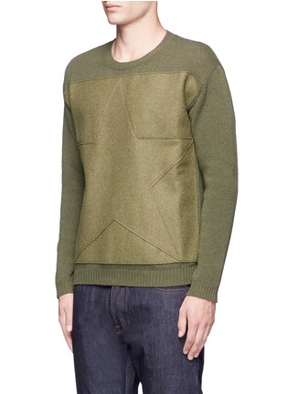 Front View - Click To Enlarge - VALENTINO GARAVANI - Star patch wool-cashmere sweater
