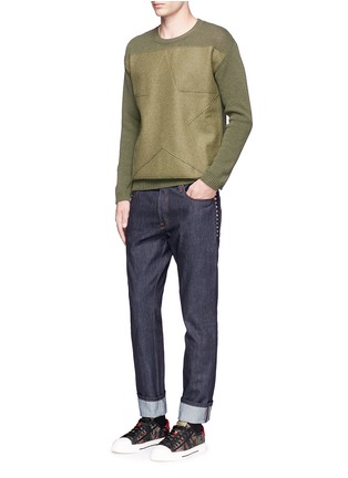 Figure View - Click To Enlarge - VALENTINO GARAVANI - Star patch wool-cashmere sweater