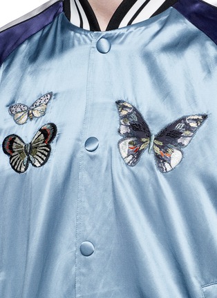 Detail View - Click To Enlarge - VALENTINO GARAVANI - 'Camubutterfly' satin souvenir jacket