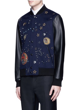 Front View - Click To Enlarge - VALENTINO GARAVANI - Cosmos embellished varsity jacket