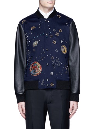 Main View - Click To Enlarge - VALENTINO GARAVANI - Cosmos embellished varsity jacket