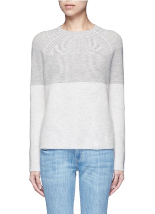 Main View - Click To Enlarge - VINCE - Colourblock rib wool-cashmere sweater
