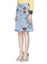 Front View - Click To Enlarge - GUCCI - Embroidered washed cotton denim skirt