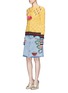 Figure View - Click To Enlarge - GUCCI - Embroidered washed cotton denim skirt