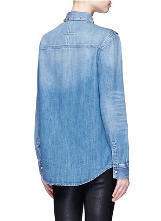 Back View - Click To Enlarge - GIVENCHY - Pearlescent button stud denim shirt