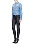 Figure View - Click To Enlarge - GIVENCHY - Pearlescent button stud denim shirt