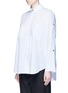Front View - Click To Enlarge - HELMUT LANG - Split placket shoulder cotton lawn shirt