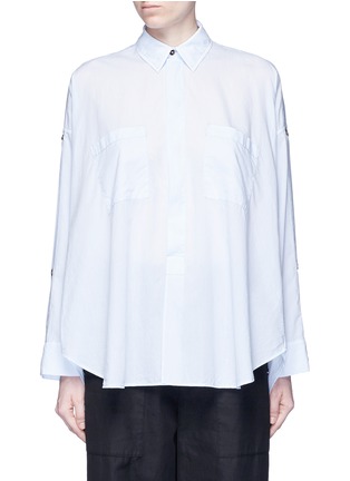 Main View - Click To Enlarge - HELMUT LANG - Split placket shoulder cotton lawn shirt