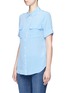 Front View - Click To Enlarge - EQUIPMENT - 'Slim Signature' short sleeve silk shirt