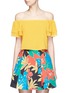 Main View - Click To Enlarge - ALICE & OLIVIA - 'Whit' ruffle off-shoulder silk cropped top