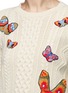 Detail View - Click To Enlarge - VALENTINO GARAVANI - Embroidered butterfly mixed knit sweater