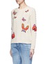 Front View - Click To Enlarge - VALENTINO GARAVANI - Embroidered butterfly mixed knit sweater