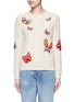 Main View - Click To Enlarge - VALENTINO GARAVANI - Embroidered butterfly mixed knit sweater