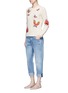 Figure View - Click To Enlarge - VALENTINO GARAVANI - Embroidered butterfly mixed knit sweater