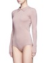 Front View - Click To Enlarge - ALAÏA - Point collar wool blend knit bodysuit