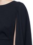 Detail View - Click To Enlarge - VALENTINO GARAVANI - Cape sleeve virgin wool crepe dress