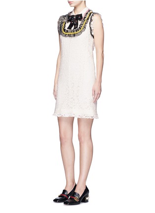 Figure View - Click To Enlarge - GUCCI - Sequin bow lace dress
