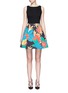 Main View - Click To Enlarge - ALICE & OLIVIA - 'Kourtney' floral print boat neck pleat dress