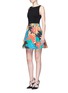 Figure View - Click To Enlarge - ALICE & OLIVIA - 'Kourtney' floral print boat neck pleat dress
