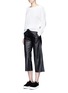 Figure View - Click To Enlarge - VINCE - Seamed leather culottes
