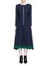 Main View - Click To Enlarge - TOGA ARCHIVES - Embroidered wavy trim zip wool dress