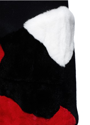 Detail View - Click To Enlarge - MSGM - Patchwork rabbit fur wool blend coat