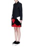 Front View - Click To Enlarge - MSGM - Patchwork rabbit fur wool blend coat