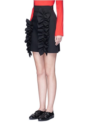 Front View - Click To Enlarge - MSGM - Asymmetric ruffle trim skirt
